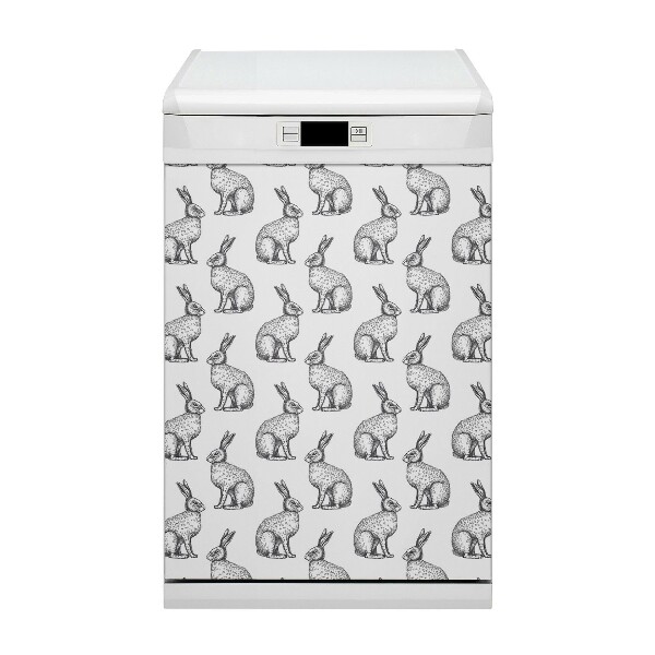 Magnetic dishwasher cover White rabbits