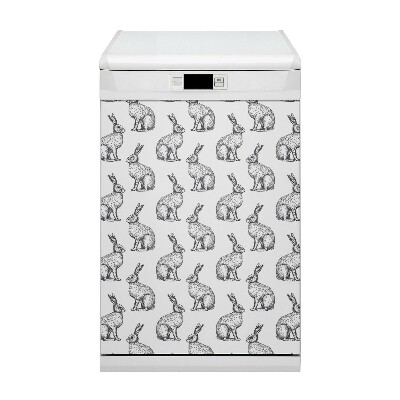 Magnetic dishwasher cover White rabbits