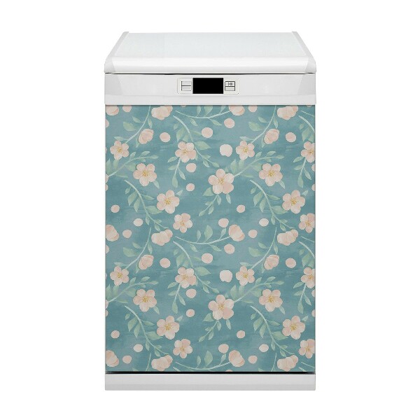 Magnetic dishwasher cover Pastel flowers