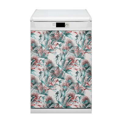 Magnetic dishwasher cover Tropical drawing