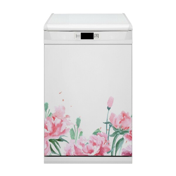 Magnetic dishwasher cover Pink flowers