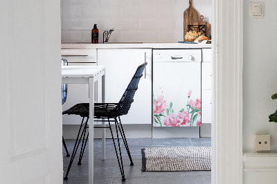 Magnetic dishwasher cover Pink flowers