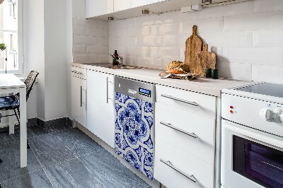 Magnetic dishwasher cover Blue tiles