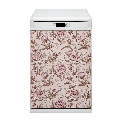 Dishwasher cover Pink peonies