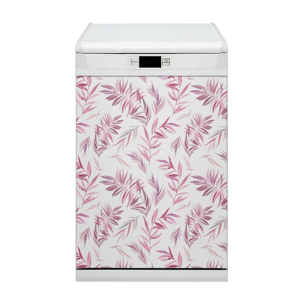 Dishwasher cover Pink leaves