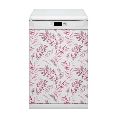 Dishwasher cover Pink leaves