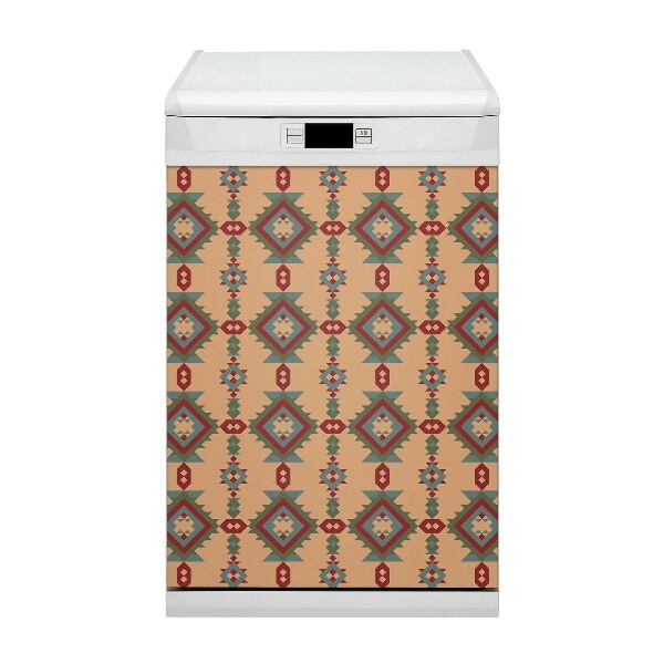 Magnetic dishwasher cover Indian motifs