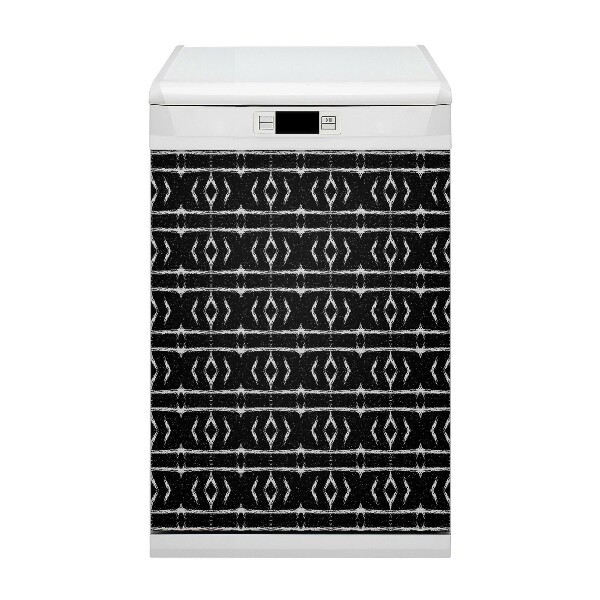 Dishwasher cover magnet Black abstraction