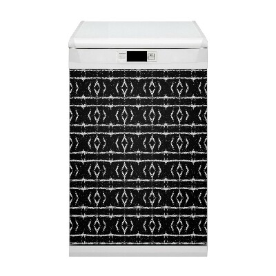 Dishwasher cover magnet Black abstraction