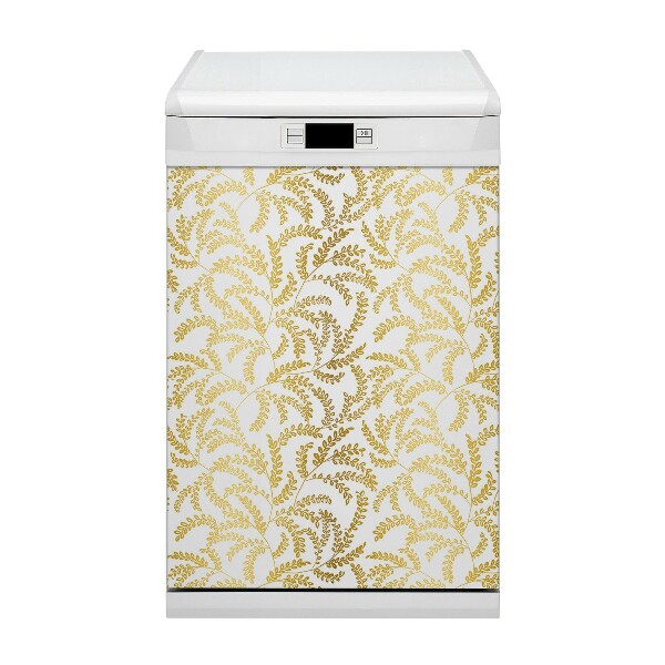 Magnetic dishwasher cover Golden leaves