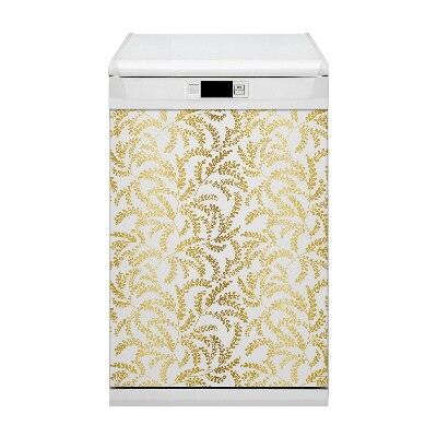 Magnetic dishwasher cover Golden leaves