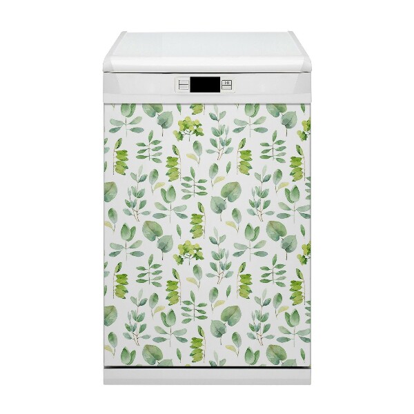 Magnetic dishwasher cover Green leaves