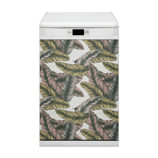 Magnetic dishwasher cover Banana leaves