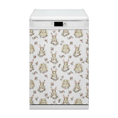 Dishwasher cover Light brown rabbits