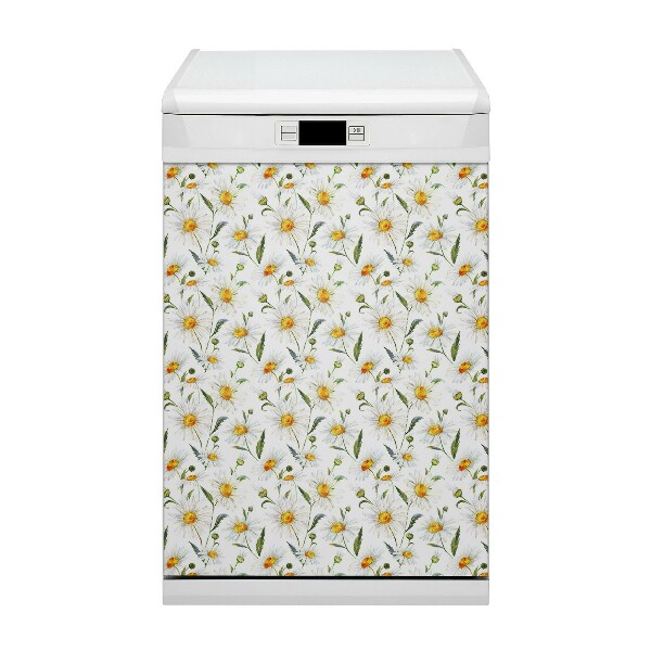 Magnetic dishwasher cover Chamomile field