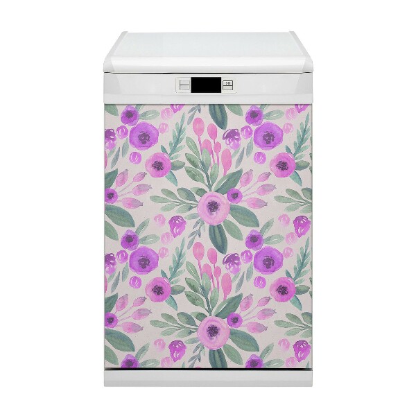 Magnetic dishwasher cover Floral pattern