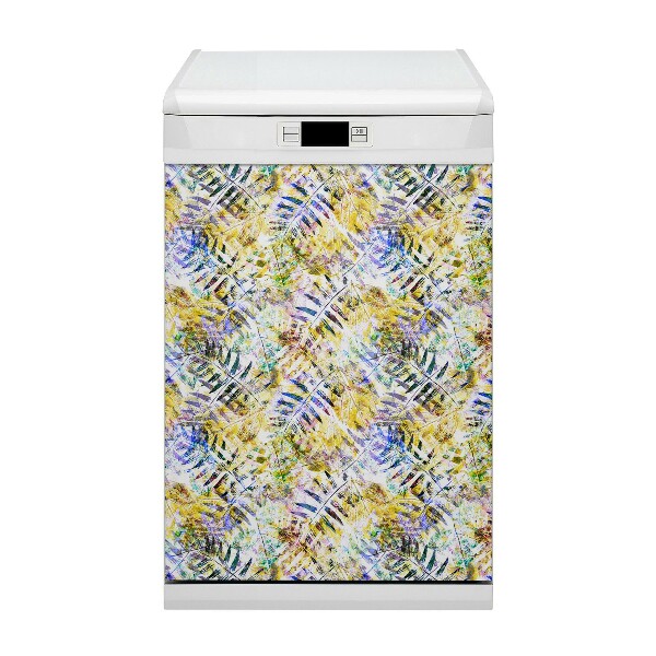 Magnetic dishwasher cover Golden leaves