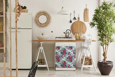 Magnetic dishwasher cover Colorful flowers