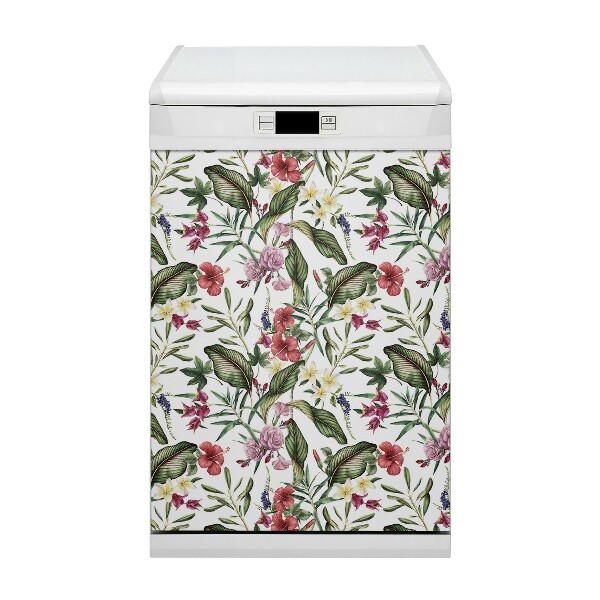 Dishwasher cover magnet Tropical flowers