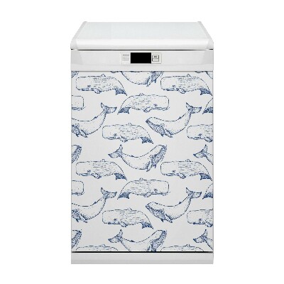 Decorative dishwasher magnet Blue whales