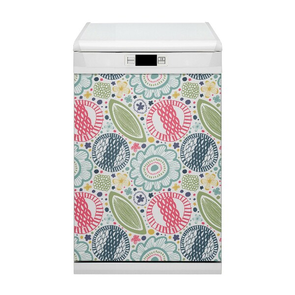 Dishwasher cover Colorful flowers