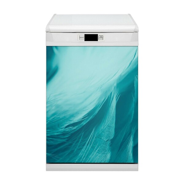 Dishwasher cover Blue feathers