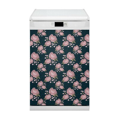 Dishwasher cover magnet Pink flowers