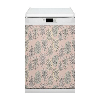 Dishwasher cover magnet Colorful leaves