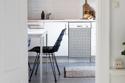 Magnetic dishwasher cover Gray leaves