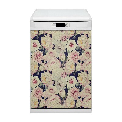 Magnetic dishwasher cover White roses