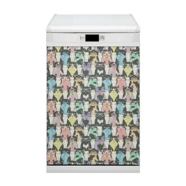 Magnetic dishwasher cover Cats