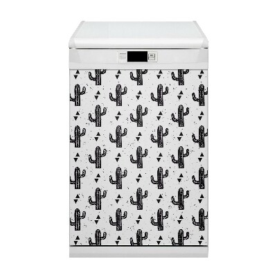 Magnetic dishwasher cover Black cacti