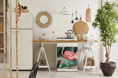 Magnetic dishwasher cover Painted flamingo