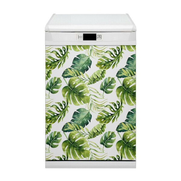 Magnetic dishwasher cover Exotic leaves