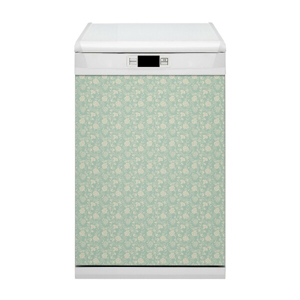 Dishwasher cover magnet White flowers