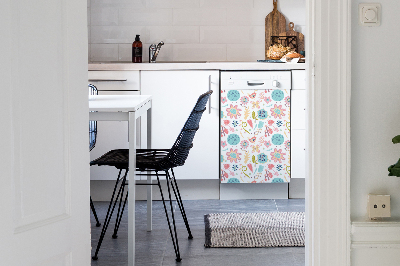 Magnetic dishwasher cover Colorful patterns