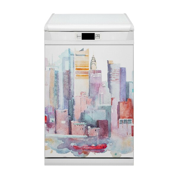 Magnetic dishwasher cover City by the water