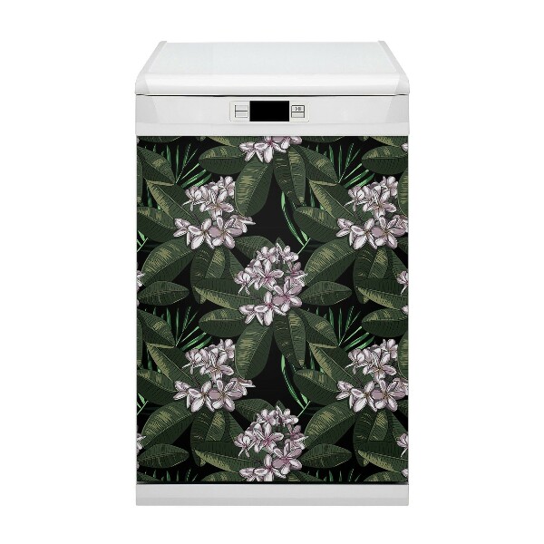 Magnetic dishwasher cover Exotic flowers