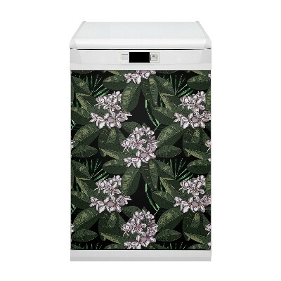 Magnetic dishwasher cover Exotic flowers