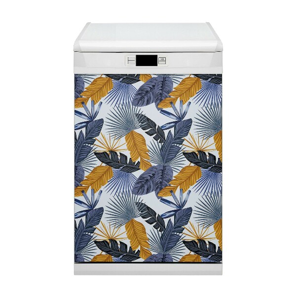 Magnetic dishwasher cover Palm leaves