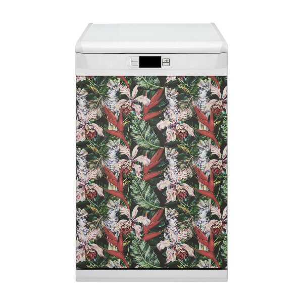 Dishwasher cover magnet Tropics parrot