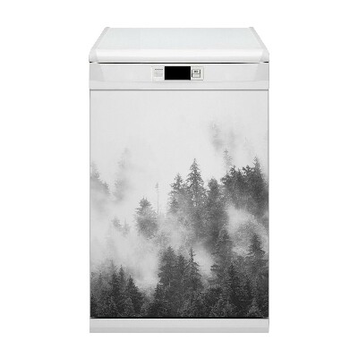 Magnetic dishwasher cover Foggy forest