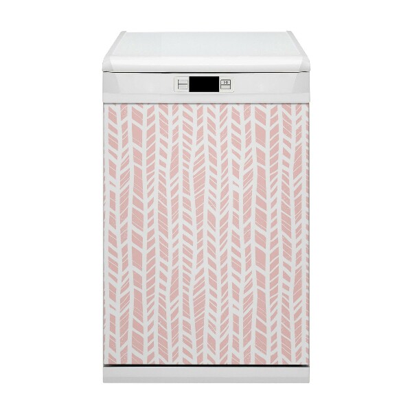 Dishwasher cover magnet Pink herringbone