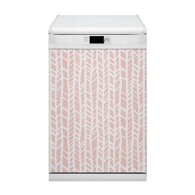 Dishwasher cover magnet Pink herringbone