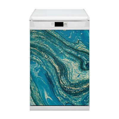 Magnetic dishwasher cover Blue abstraction