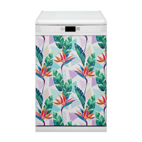 Dishwasher cover Tropical flora