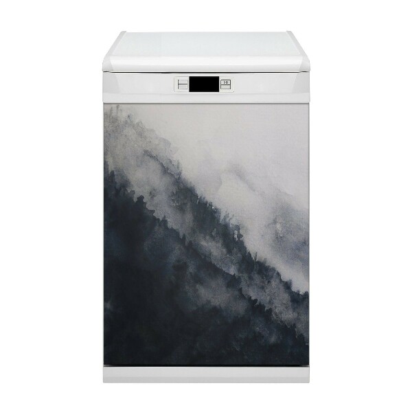 Dishwasher cover magnet Mountains in the fog