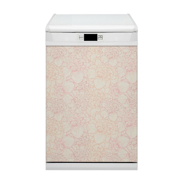 Dishwasher cover Pink peonies