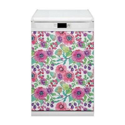 Magnetic dishwasher cover Flowers and berries