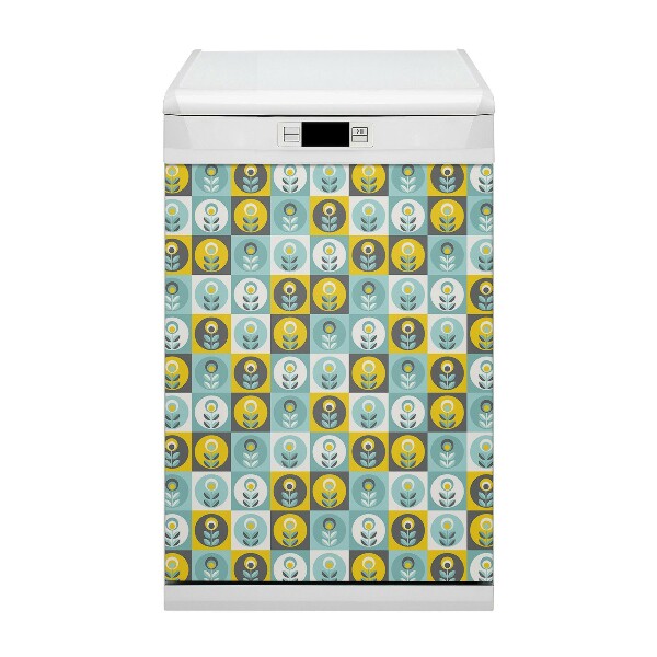 Magnetic dishwasher cover Floral pattern